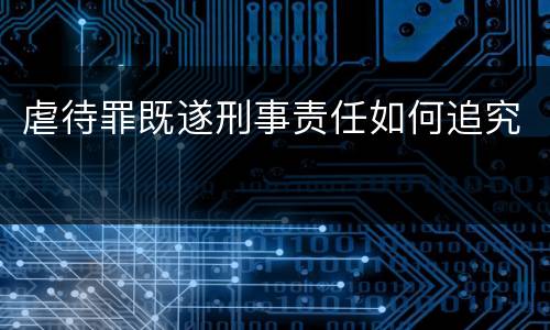 虐待罪既遂刑事责任如何追究