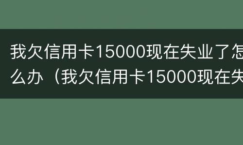 我欠信用卡15000现在失业了怎么办（我欠信用卡15000现在失业了怎么办呢）