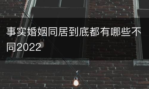 事实婚姻同居到底都有哪些不同2022