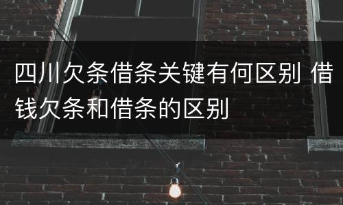 四川欠条借条关键有何区别 借钱欠条和借条的区别