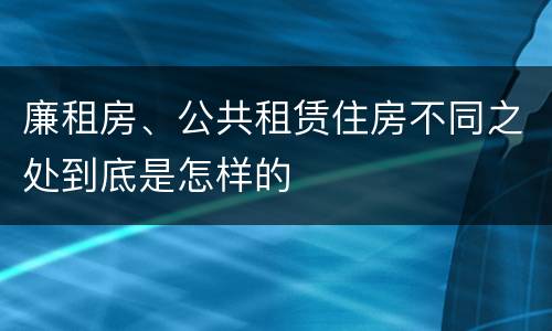 廉租房、公共租赁住房不同之处到底是怎样的