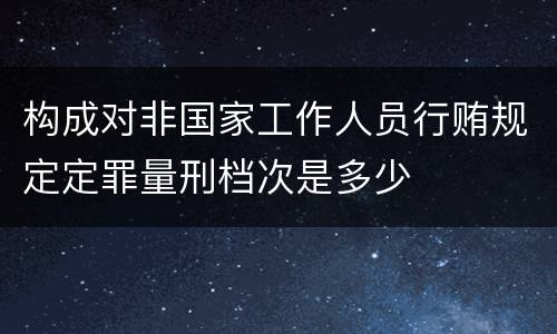 构成对非国家工作人员行贿规定定罪量刑档次是多少