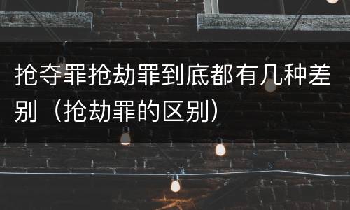 抢夺罪抢劫罪到底都有几种差别（抢劫罪的区别）