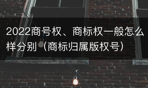 2022商号权、商标权一般怎么样分别（商标归属版权号）