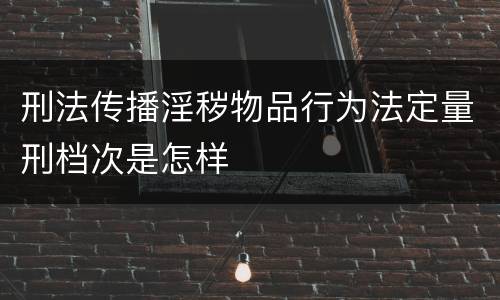 刑法传播淫秽物品行为法定量刑档次是怎样