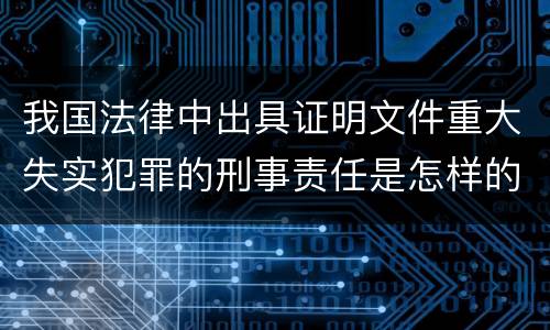 我国法律中出具证明文件重大失实犯罪的刑事责任是怎样的