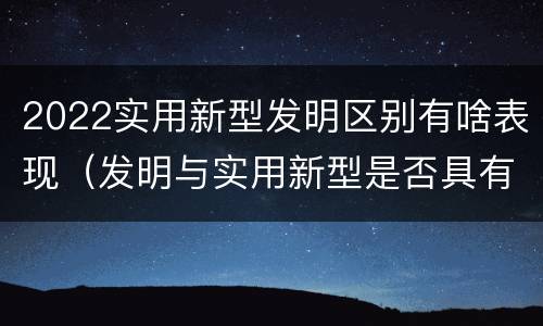 2022实用新型发明区别有啥表现（发明与实用新型是否具有实用性）