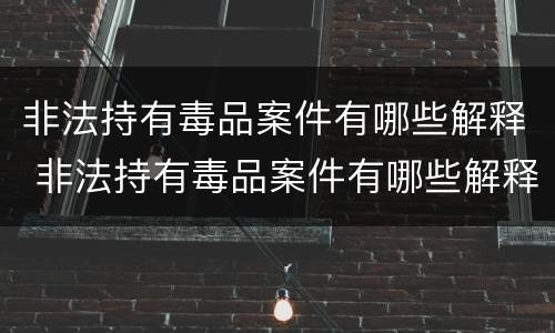 非法持有毒品案件有哪些解释 非法持有毒品案件有哪些解释和规定