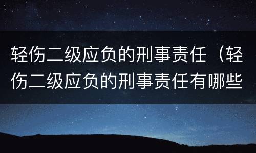 轻伤二级应负的刑事责任（轻伤二级应负的刑事责任有哪些）