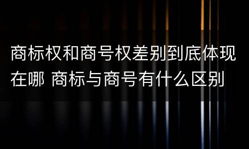 商标权和商号权差别到底体现在哪 商标与商号有什么区别