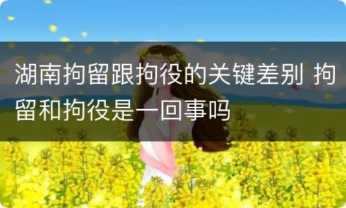 湖南拘留跟拘役的关键差别 拘留和拘役是一回事吗