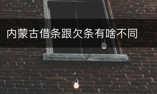 内蒙古借条跟欠条有啥不同