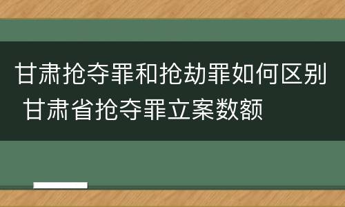 甘肃抢夺罪和抢劫罪如何区别 甘肃省抢夺罪立案数额