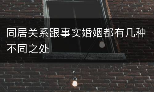 同居关系跟事实婚姻都有几种不同之处