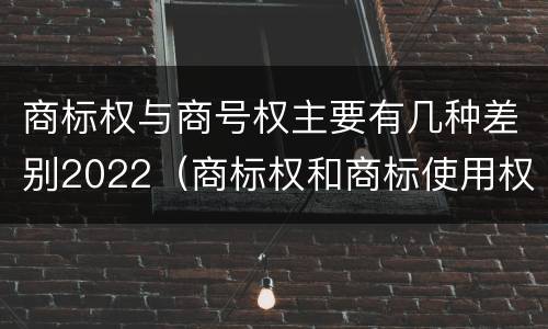 商标权与商号权主要有几种差别2022（商标权和商标使用权的区别）