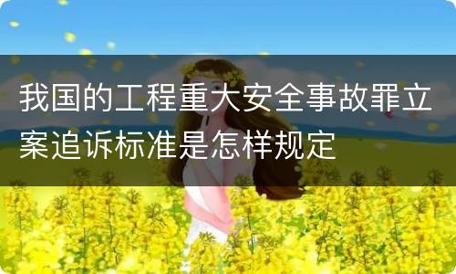 我国的工程重大安全事故罪立案追诉标准是怎样规定