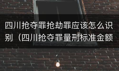 四川抢夺罪抢劫罪应该怎么识别（四川抢夺罪量刑标准金额）