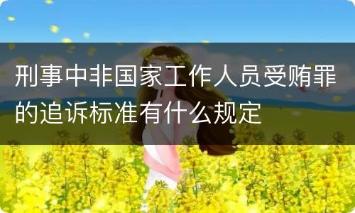 刑事中非国家工作人员受贿罪的追诉标准有什么规定