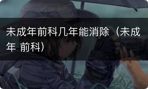 未成年前科几年能消除（未成年 前科）
