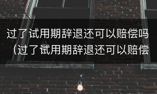 过了试用期辞退还可以赔偿吗（过了试用期辞退还可以赔偿吗合法吗）
