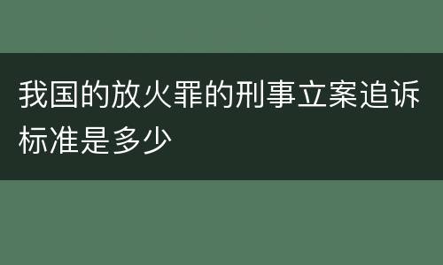 我国的放火罪的刑事立案追诉标准是多少