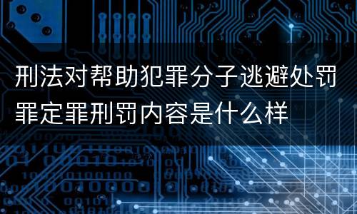 刑法对帮助犯罪分子逃避处罚罪定罪刑罚内容是什么样