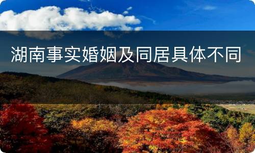湖南事实婚姻及同居具体不同
