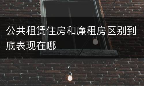 公共租赁住房和廉租房区别到底表现在哪