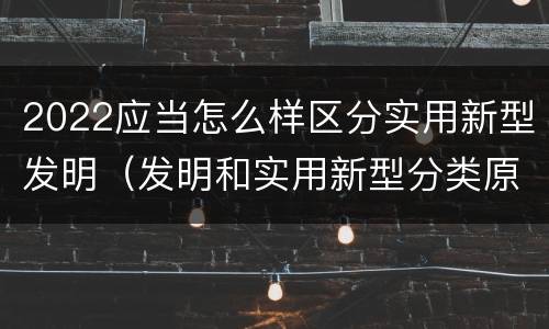 2022应当怎么样区分实用新型发明（发明和实用新型分类原则）
