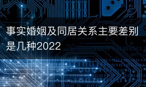 事实婚姻及同居关系主要差别是几种2022