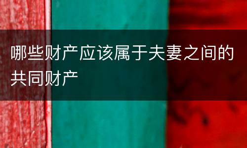 哪些财产应该属于夫妻之间的共同财产