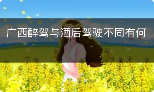 广西醉驾与酒后驾驶不同有何