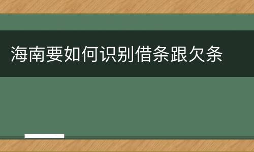 海南要如何识别借条跟欠条