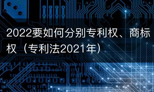 2022要如何分别专利权、商标权（专利法2021年）
