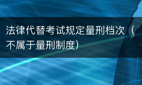 法律代替考试规定量刑档次（不属于量刑制度）