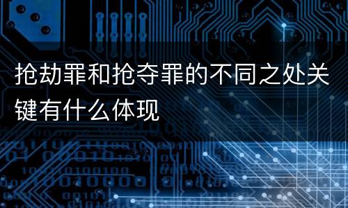 抢劫罪和抢夺罪的不同之处关键有什么体现