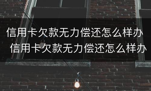 信用卡欠款无力偿还怎么样办 信用卡欠款无力偿还怎么样办理