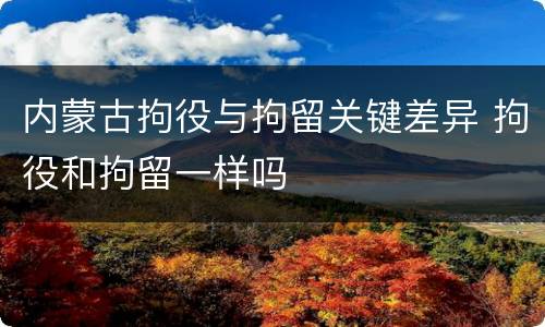 内蒙古拘役与拘留关键差异 拘役和拘留一样吗