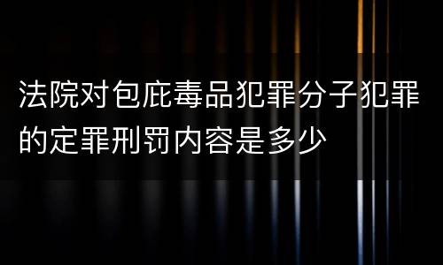 法院对包庇毒品犯罪分子犯罪的定罪刑罚内容是多少