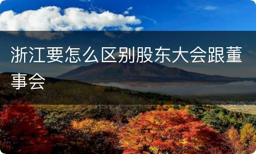 浙江要怎么区别股东大会跟董事会