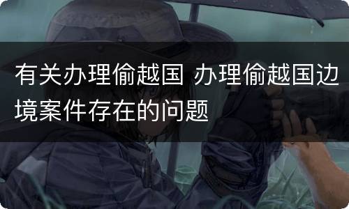 有关办理偷越国 办理偷越国边境案件存在的问题