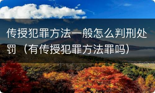 传授犯罪方法一般怎么判刑处罚（有传授犯罪方法罪吗）
