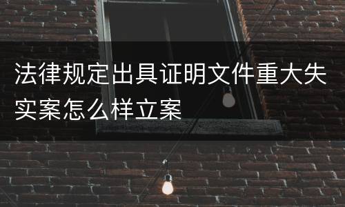 法律规定出具证明文件重大失实案怎么样立案