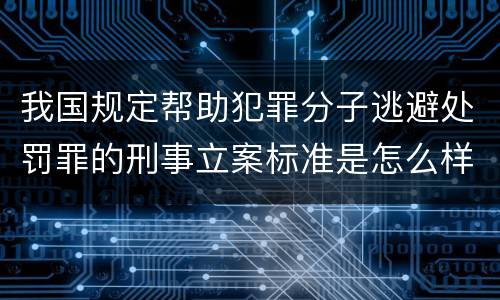 我国规定帮助犯罪分子逃避处罚罪的刑事立案标准是怎么样规定