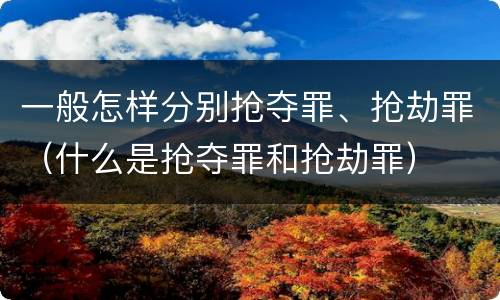 一般怎样分别抢夺罪、抢劫罪（什么是抢夺罪和抢劫罪）