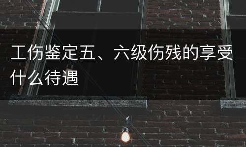 工伤鉴定五、六级伤残的享受什么待遇