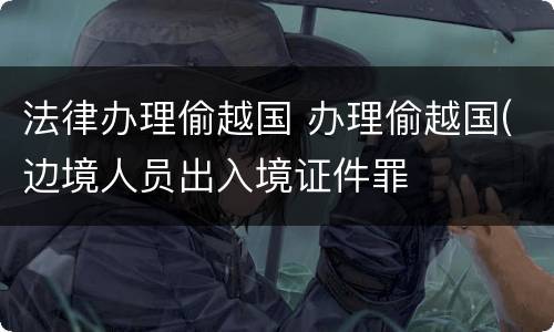 法律办理偷越国 办理偷越国(边境人员出入境证件罪