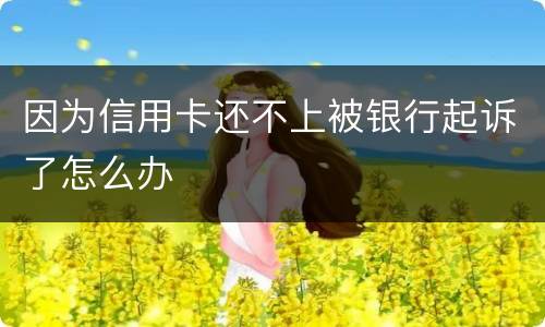 因为信用卡还不上被银行起诉了怎么办