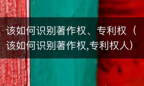 该如何识别著作权、专利权（该如何识别著作权,专利权人）