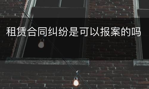 租赁合同纠纷是可以报案的吗
